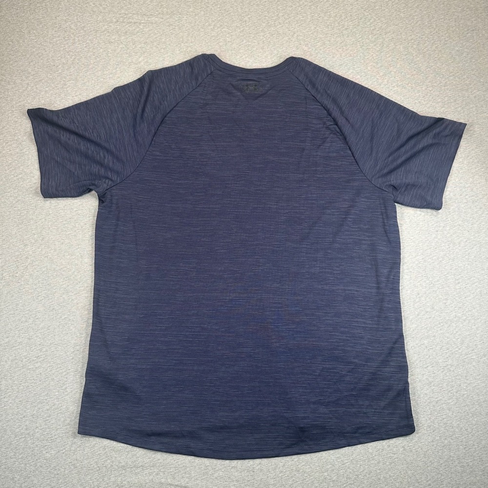 Under Armour Tech Tee Shirt Mens 2XL Navy Blue Space Dye Short Sleeve Gym - Picture 8 of 10